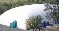 Air-supported structure, inflatable hangar