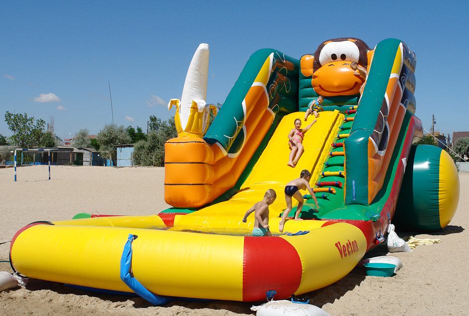 Inflatable water slide Monkey with pool