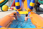 Inflatable pool for water slides