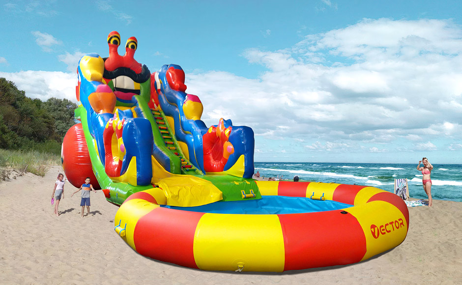 Inflatable water slide Little Crab-4 with pool